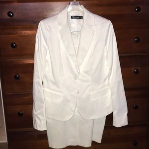 White two piece skirt suit